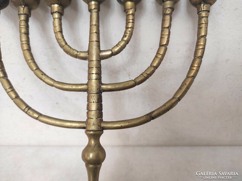 Antik menora patinás zsidó gyertyatartó judaika 7 ágú menóra 438 7369