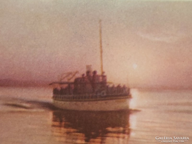 Régi képeslap fotó levelezőlap Balaton hajó