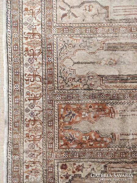 Antik csomózott kézi csomózású perzsa ima szőnyeg imaszőnyeg 463 7384