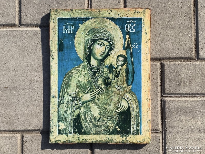 Régi orosz ikon nagyméretű 28 x 37,5 cm. alkudható