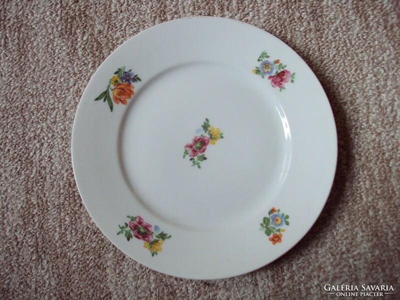 Retro old porcelain small plate with flower pattern