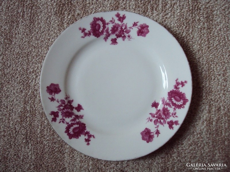 Retro old porcelain cake plate with flower pattern