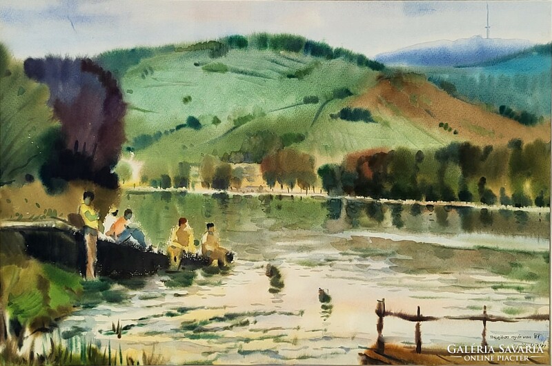 Osváth Miklós (1935 - 2004) Tokajban Nyár van c. festménye 85x65cm Eredeti Garanciával!