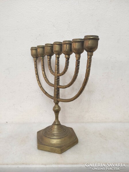Antik menora patinás zsidó gyertyatartó judaika 7 ágú menóra 438 7369