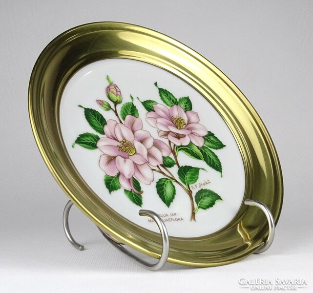 1M828 magnolia decorated winterling kirchenlamitz Bavarian copper-rimmed porcelain bowl 19.5 Cm