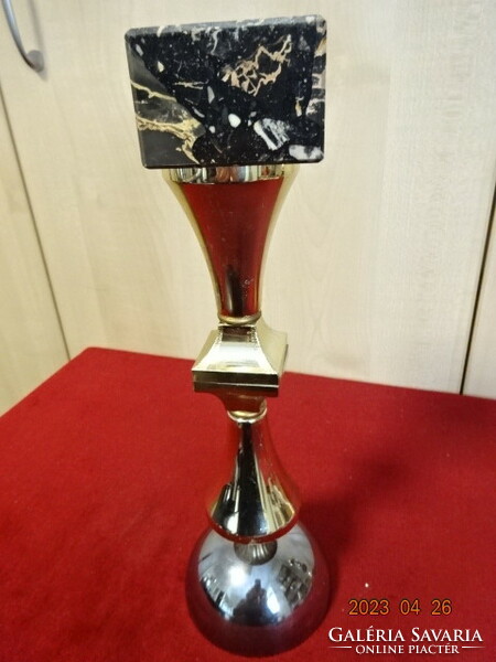 Gold-plated goblet on a marble base, height 29 cm. Jokai.