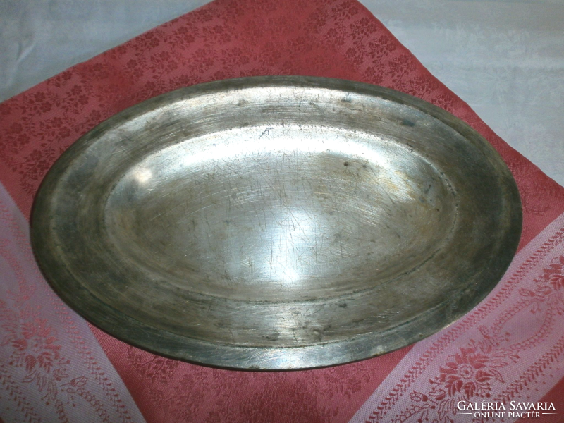 Antik Original Wellner ezüstözött ovális tál
