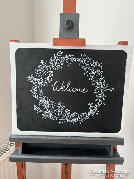 Kézzel festett Welcome tábla esküvői vagy otthoni dekoráció