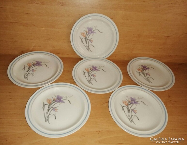 Set of small porcelain plates with flower pattern - diameter 19 cm