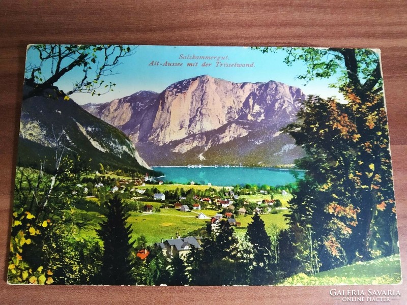 Antik német képeslap, Salzkammergut, postatiszta