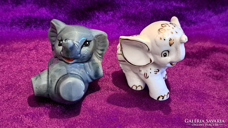 2 porcelain elephant shelf decorations (l3674)