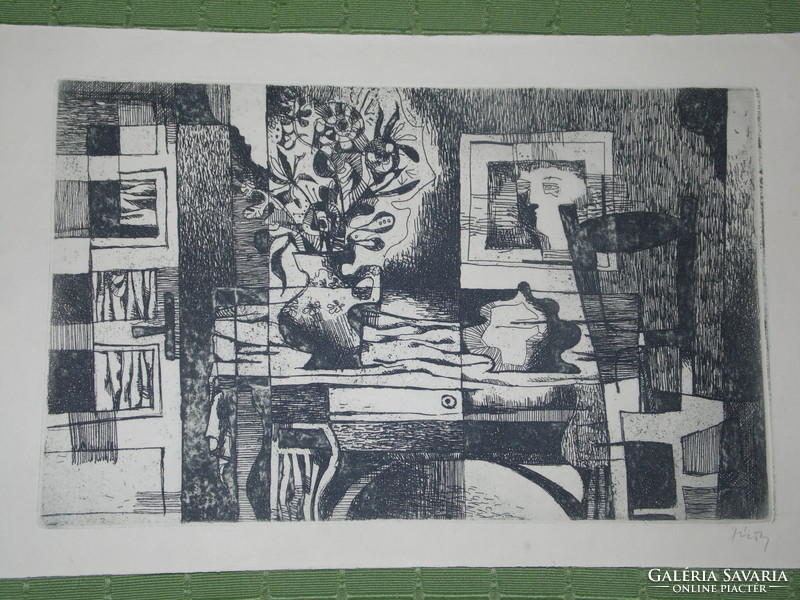 Mária Túry 1930-1992, indicated - lower right, etching, 39x24