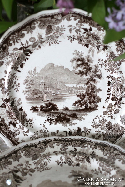 Antik Davenport, angol fajansz 6 db tányér, nagyon szép állapotban