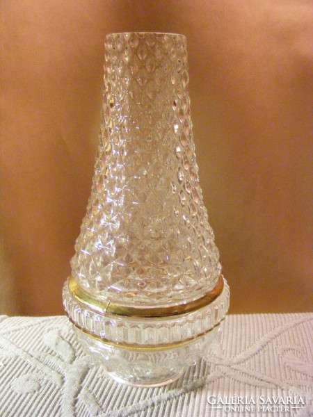 Electric kerosene lamp glass shade with gilded edge 45 mm