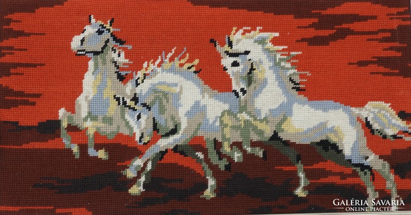 Cutting horses - tapestry picture