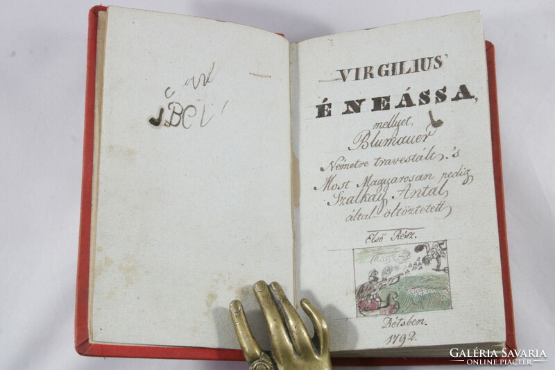 1792 - Virgil's Aeneas - manuscript version from 1838 with color drawings!