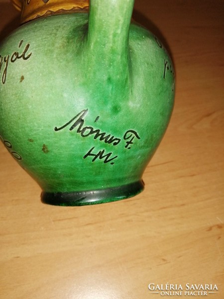 Mónus f. Hmv glazed ceramic bait jug - 14.5 cm high