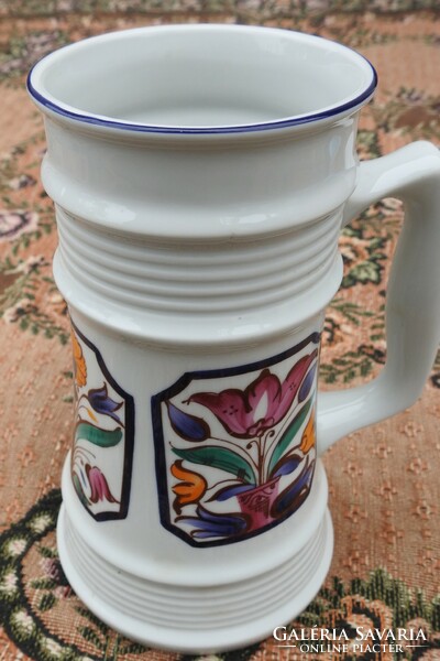 Alföldi tulipánmintás porcelán kupa - nagy sörös korsó