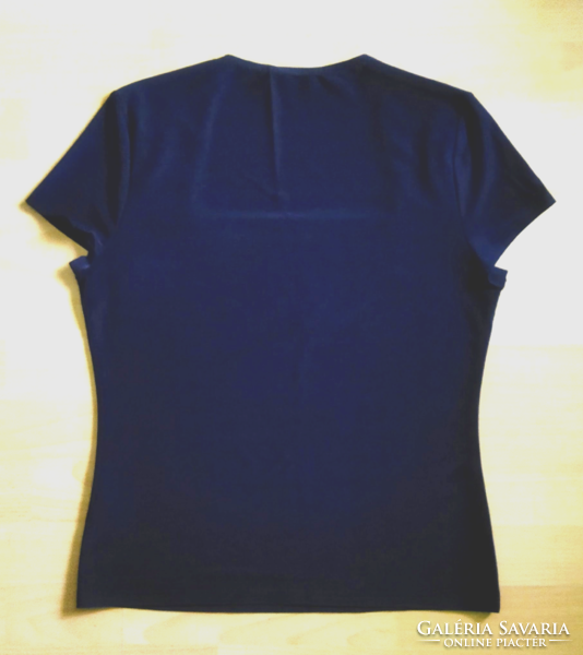 Calico dark blue (almost black) square neckline blouse 12/40