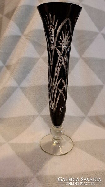 Graceful crimson glass vase, crystal vase (l3692)