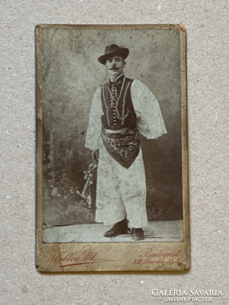 Hollos m király utcza lölde tér Hungarian folk costume man photo art nouveau period 6.5 x 10.5 cm