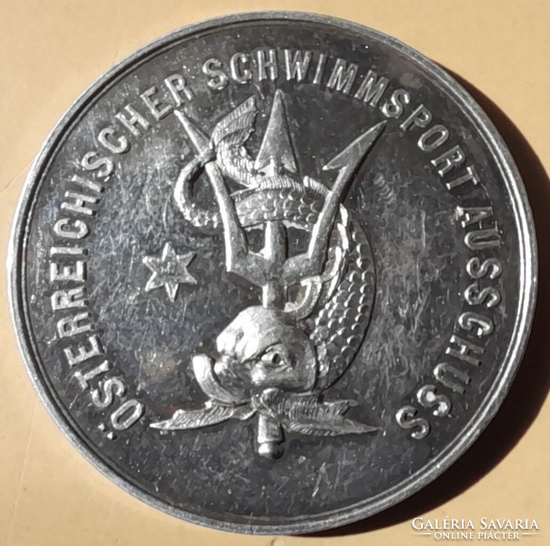 Austria swimming championship medal 1906. Ag silver 14.75 g. 33mm. There is mail!