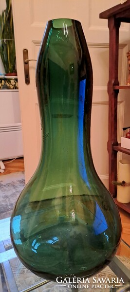 Art deco 65cm magas zöld üveg padló váza 11 kg