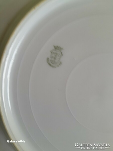 Kék aranycsikos tányér  cseh 24 cm