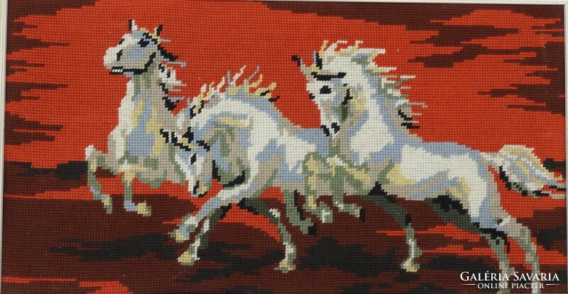Cutting horses - tapestry picture