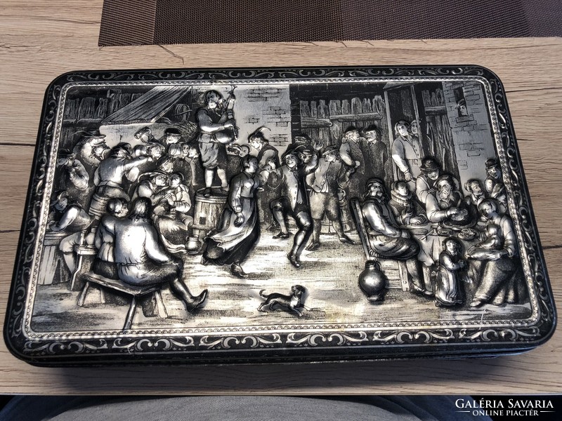 Teniers fém doboz    32x20x6,5 cm