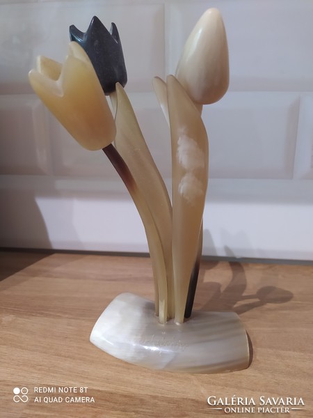 An ornament made of horn - a tulip