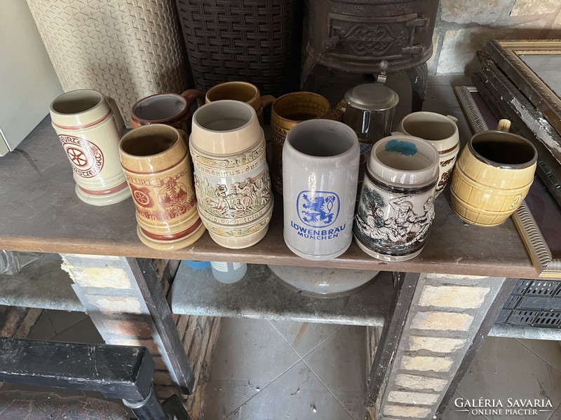 Antique marked beer mugs