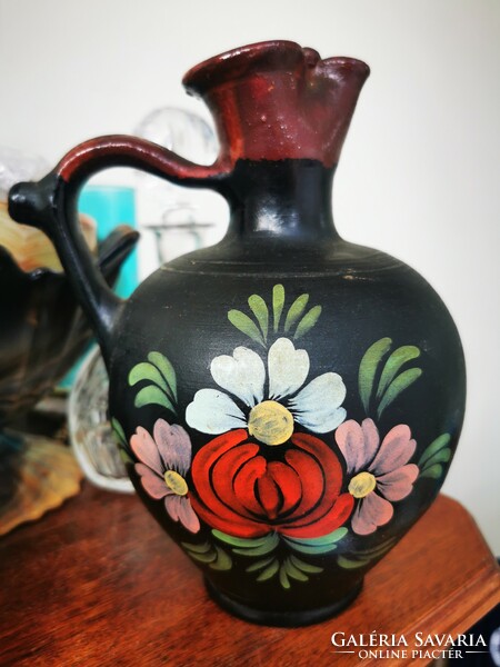 Antique painted rattle jug