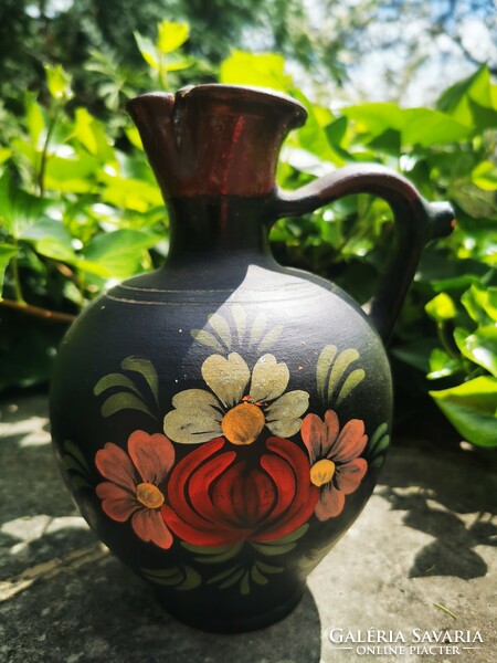 Antique painted rattle jug