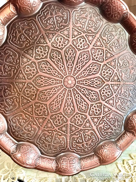 Showy red copper tray