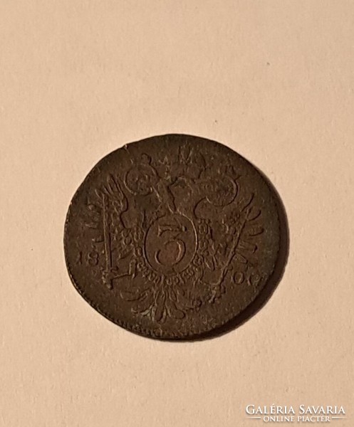 3 Krajcár 1800 Habsburg metal money Czech Republic, historical province