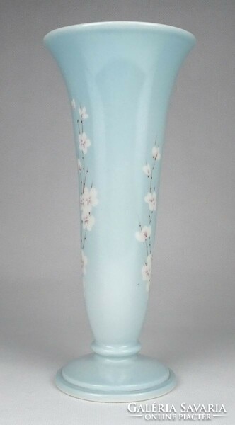 1M902 old rare Bakos éva pale blue Herend porcelain vase 22.5 Cm