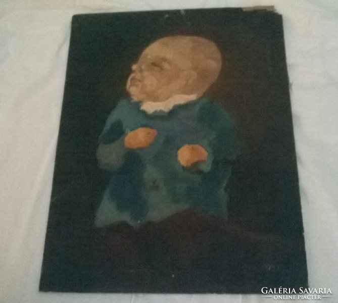 Fa rostra festett babát ábrázoló kép