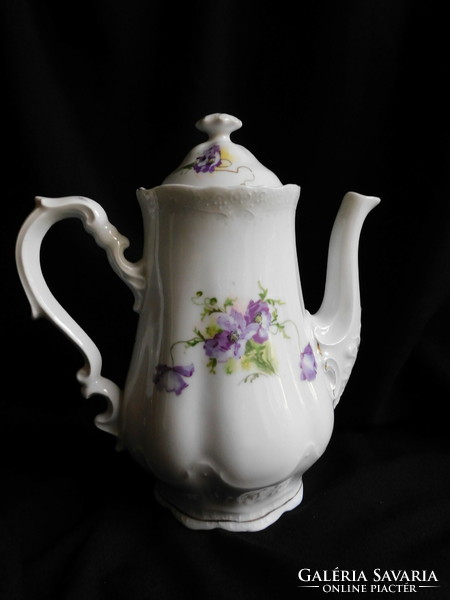 Antique purple poppy flower teapot