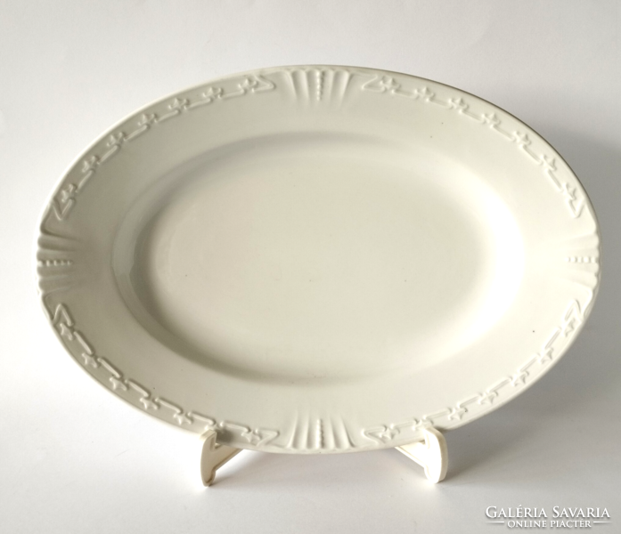 Old beautiful white thick porcelain serving bowl from the 1920s-30s
