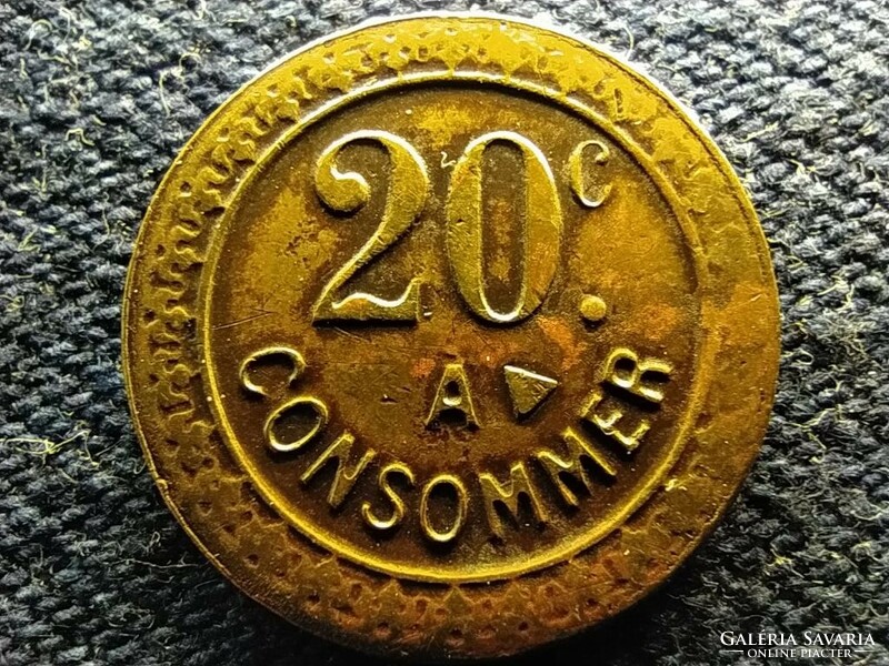 Franciaország Consommer 20 cent token 19 mm (id77432)