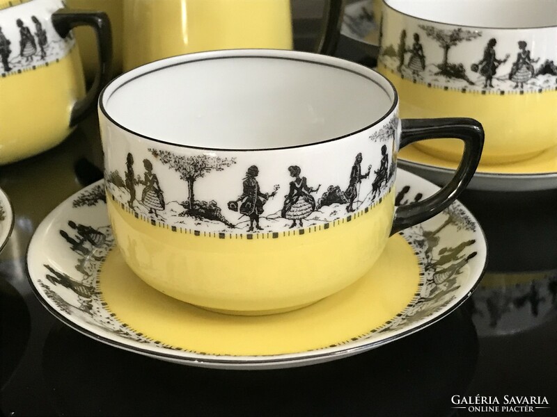 Art deco Czech porcelain tea set, Victoria porcelain