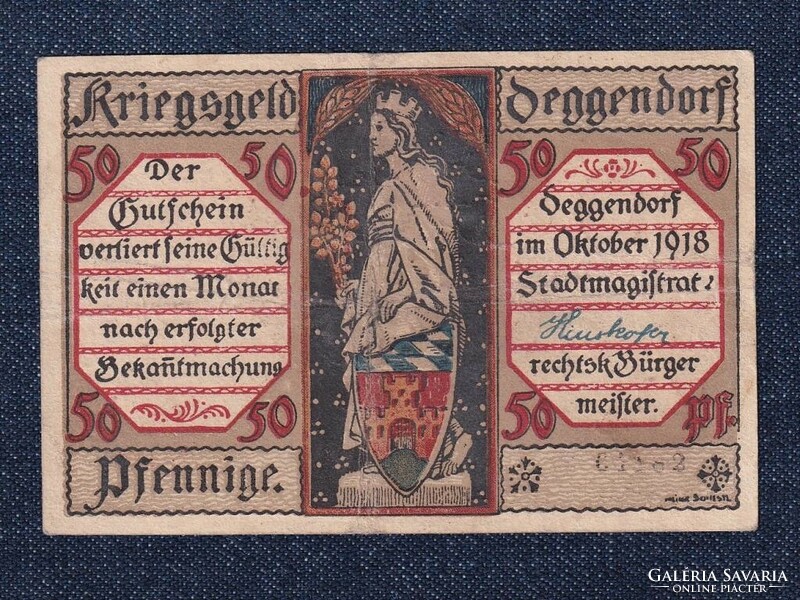 Németország Deggendorf 50 Pfennig szükségpénz 1918 (id77685)