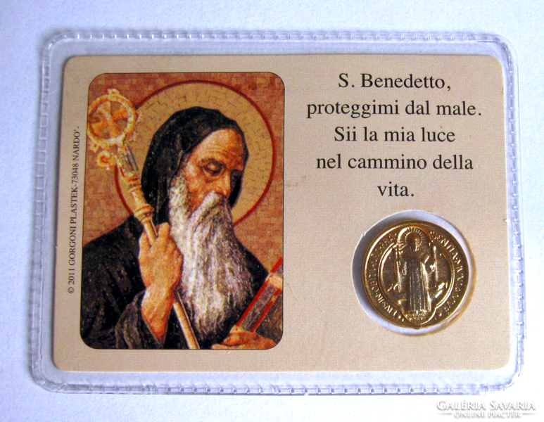 Nursiai Szent Benedek- Európa fővédőszentje – Kártyás emlékérem