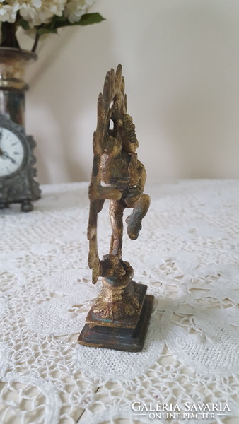 Dancing ski, patinated bronze statue 15 cm.