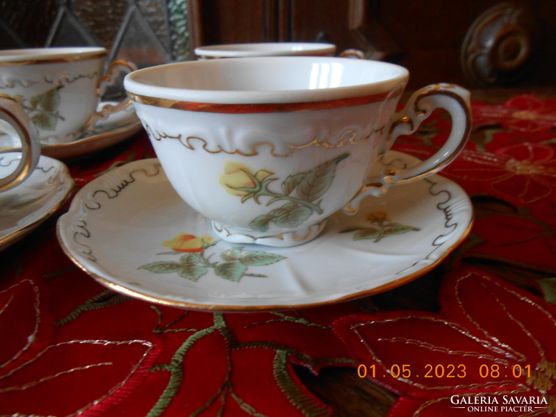 Zsolnay yellow rose coffee cup