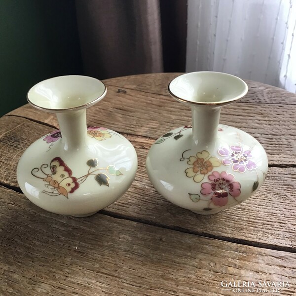 Régi Zsolnay porcelán kis váza párban