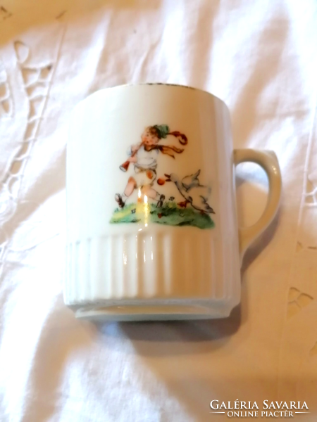 Zsolnay, rarer, goose fairytale patterned skirted cup, mug 37.