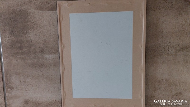 (K) Szignózott akvarell festmény űló alakkal 22x28 cm kerettel