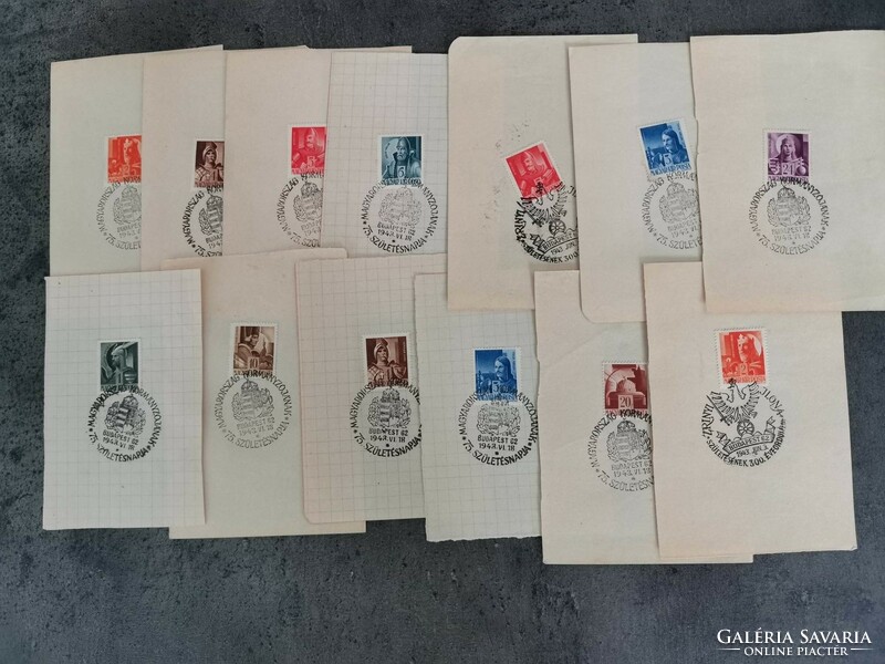 Stamps with commemorative stamp.